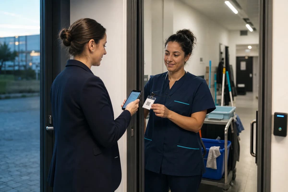 Equipe du secteur Facility services lors d'un controle d'acces