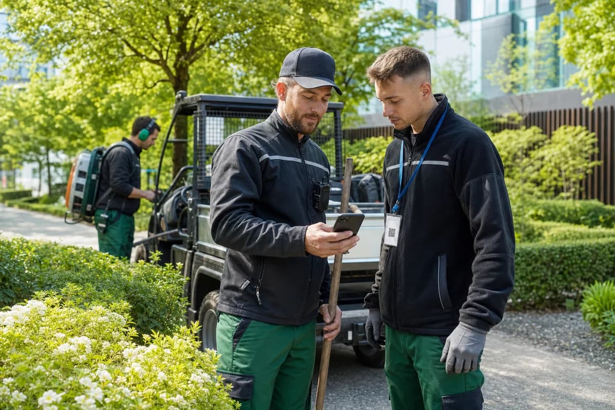 Equipe du secteur Paysagistes lors d'un controle d'acces