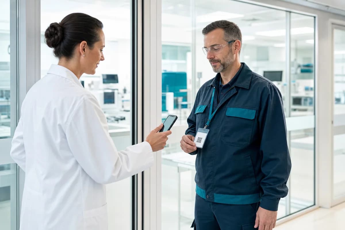 Equipe du secteur Sante & laboratoires lors d'un controle d'acces